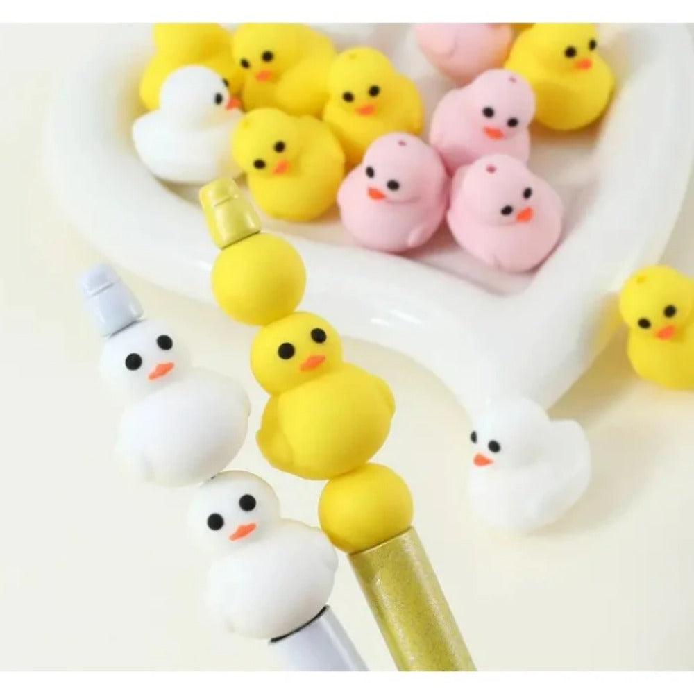 Wholesale 10pcs Cartoon 3D Cute chick duckling Silicone Beads